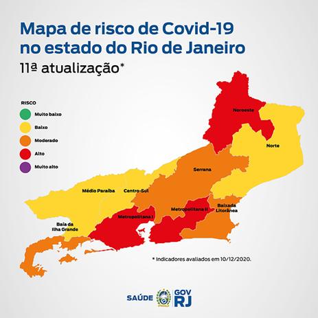 Mapa indica que 75% da população do Rio  está em locais de alto risco para Covid-19