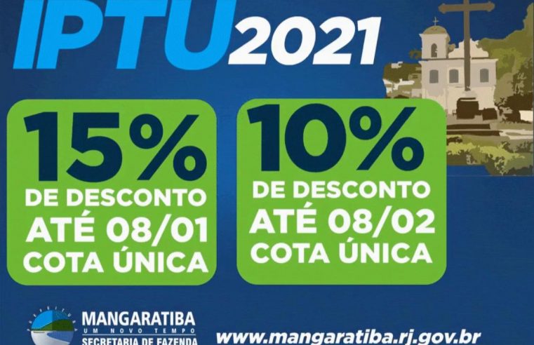 Mangaratiba: Carnês do IPTU 2021 com desconto de 15% já estão disponíveis