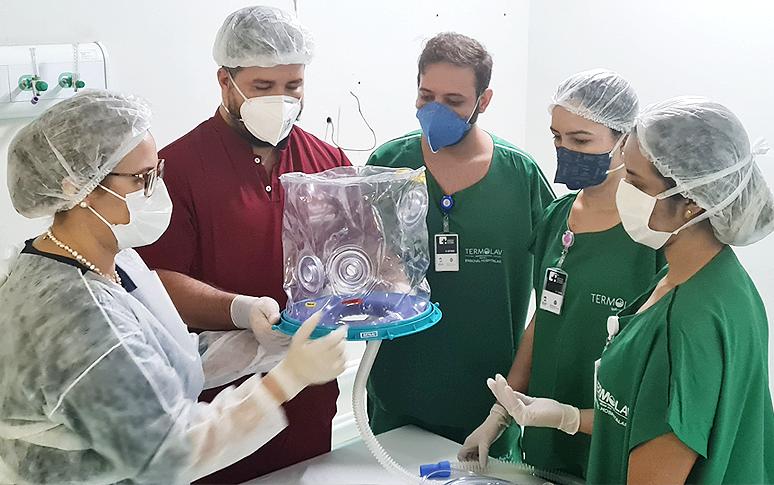 Hospitais estaduais e de campanha poderão  usar capacete elmo em pacientes com Covid-19