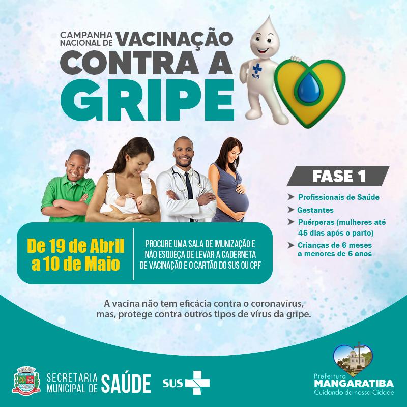 Vacinação contra a gripe começa na  próxima segunda-feira em Mangaratiba