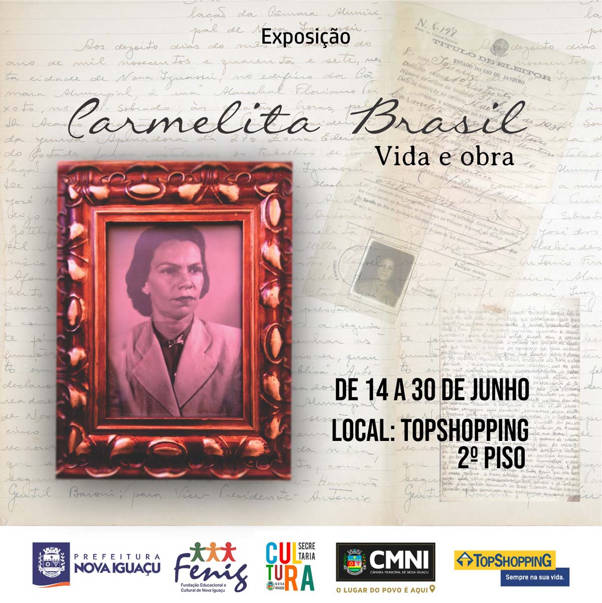 Exposição sobre Carmelita  Brasil no TopShopping