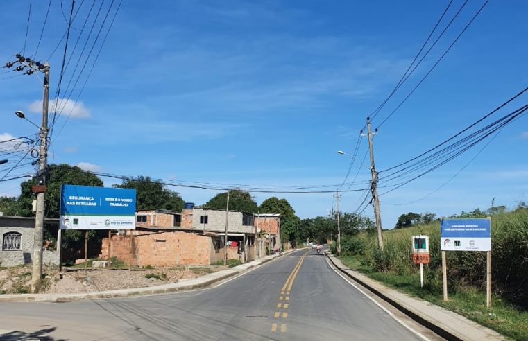 DER-RJ conclui obra de pavimentação e infraestrutura na Estrada das Piabas