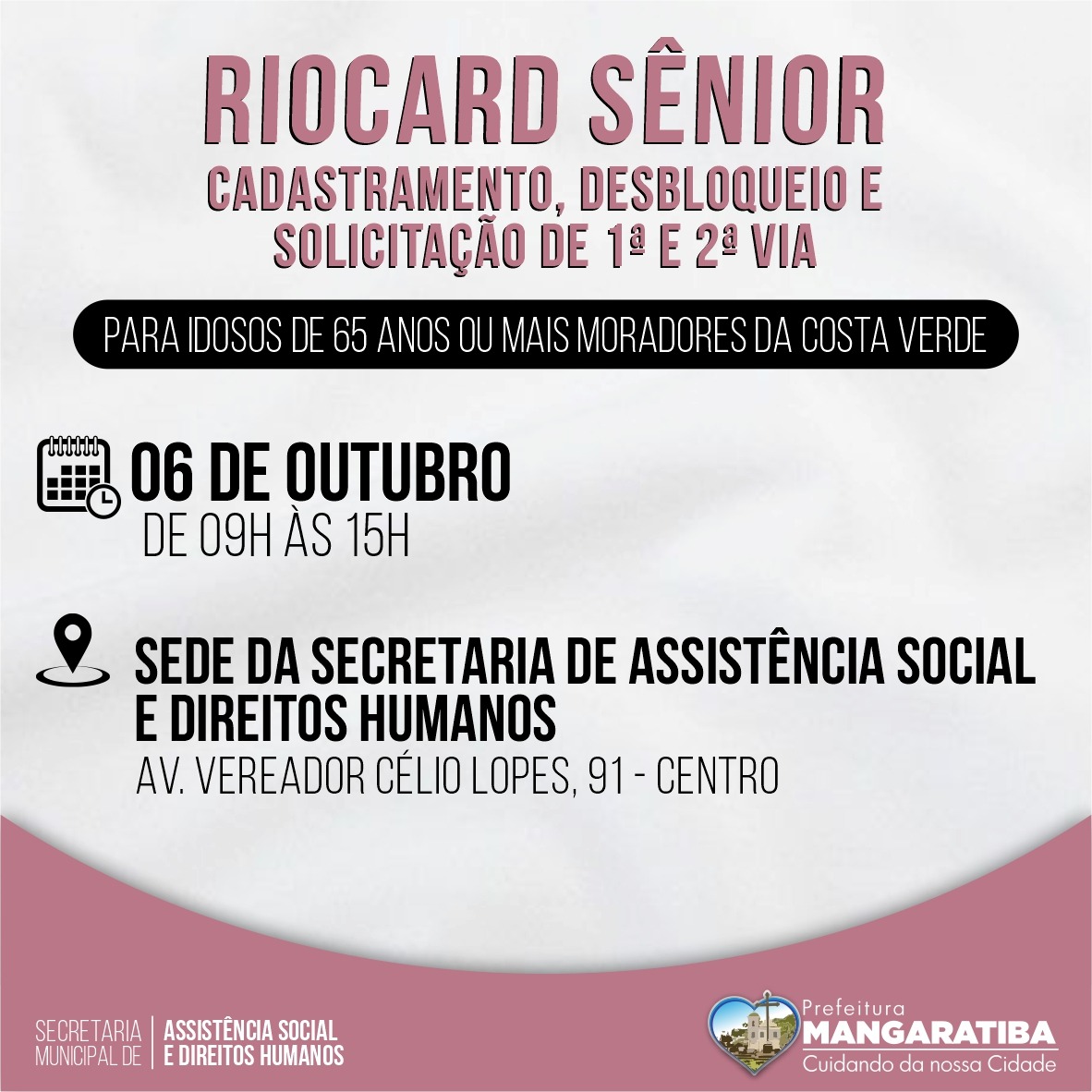 Costa Verde: cadastramento do  Riocard Sênior no próximo dia 06