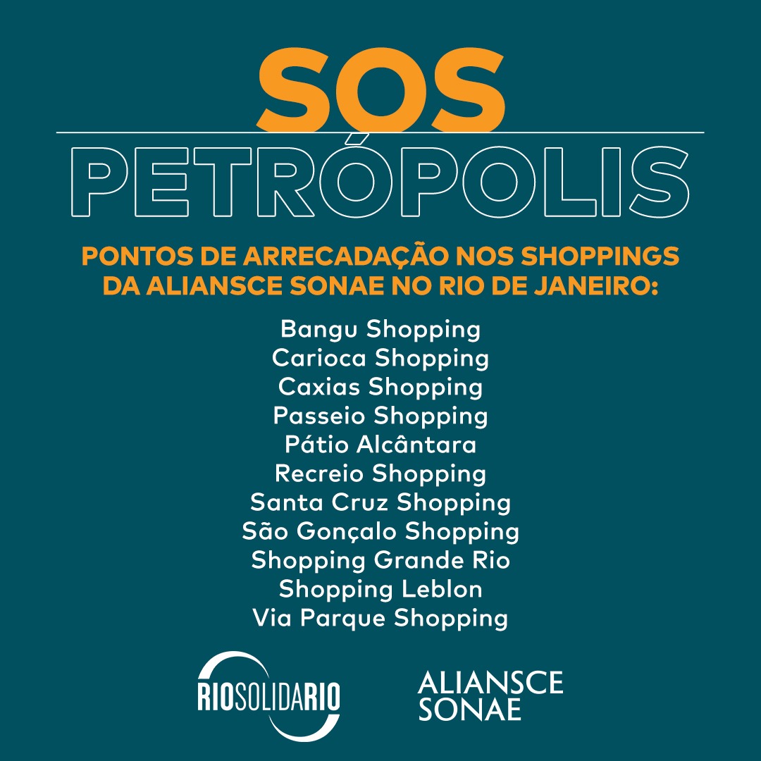 Shoppings da Aliansce Sonae na Baixada Fluminense também recebem doações