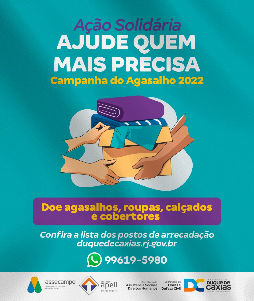 Prefeitura de Duque de Caxias faz campanha de doação de agasalhos